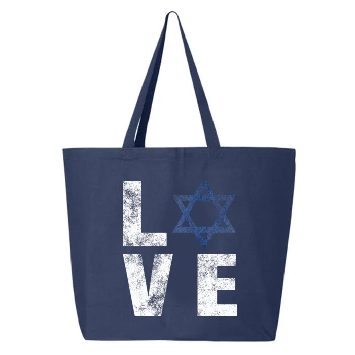 Retro I Love Israel Jewish Gifts Star of David Israeli 25L Jumbo Tote