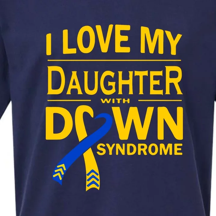 Ribbon I Love My Daughter With Down Syndrome Gift Sueded Cloud Jersey T-Shirt