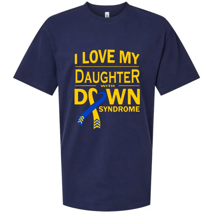 Ribbon I Love My Daughter With Down Syndrome Gift Sueded Cloud Jersey T-Shirt