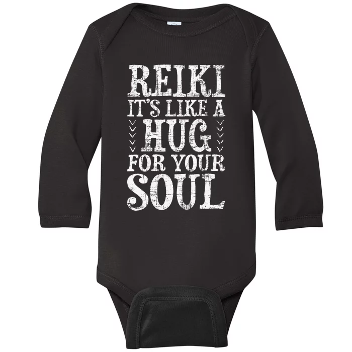 Reiki It's Like A Hug For Your Soul Holistic Healer Chakra Baby Long Sleeve Bodysuit