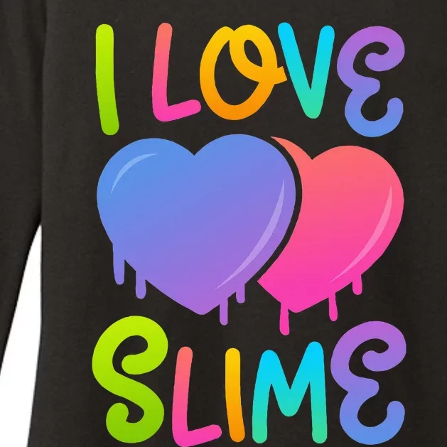 Rainbow I Love Slime DIY Slime Lovers Heart Womens CVC Long Sleeve Shirt