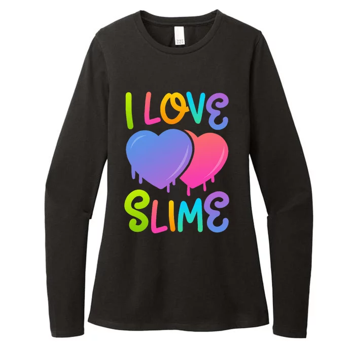 Rainbow I Love Slime DIY Slime Lovers Heart Womens CVC Long Sleeve Shirt