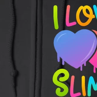 Rainbow I Love Slime DIY Slime Lovers Heart Full Zip Hoodie