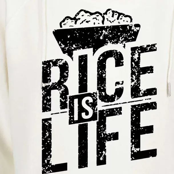 Rice Is Life Womens Funnel Neck Pullover Hood