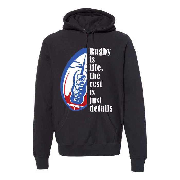 Rugby Is Life Rugby Squad Funny Rugby Sports Premium Hoodie