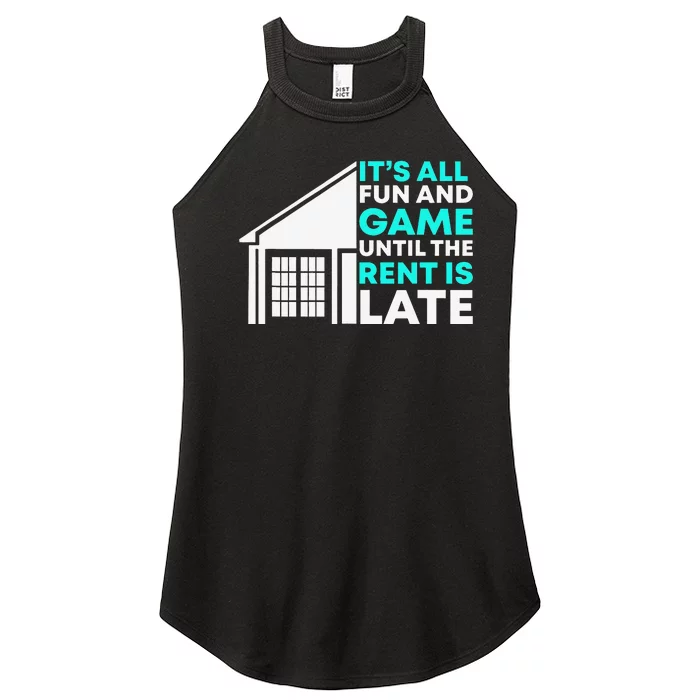 Rent Is Late Landlord Property Manager Women’s Perfect Tri Rocker Tank