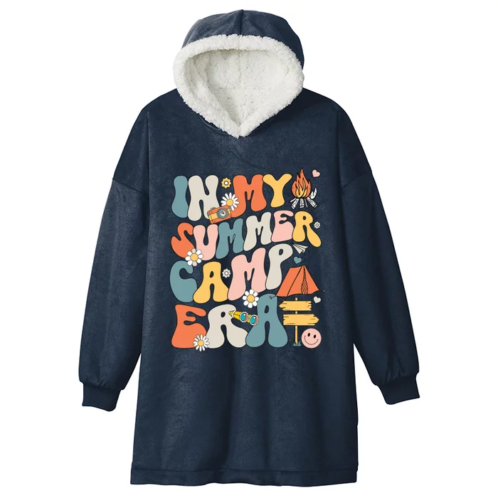 Retro In My Summer Camp Era Camping Crew Last Day Of School Hooded Wearable Blanket