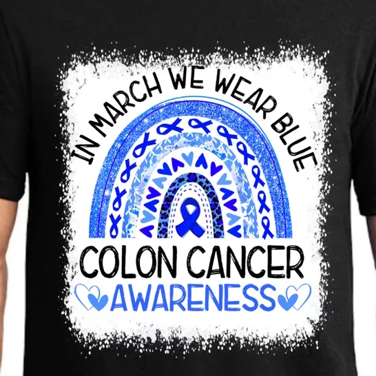 Rainbow In March We Wear Blue Colon Cancer Awareness Gift Pajama Set