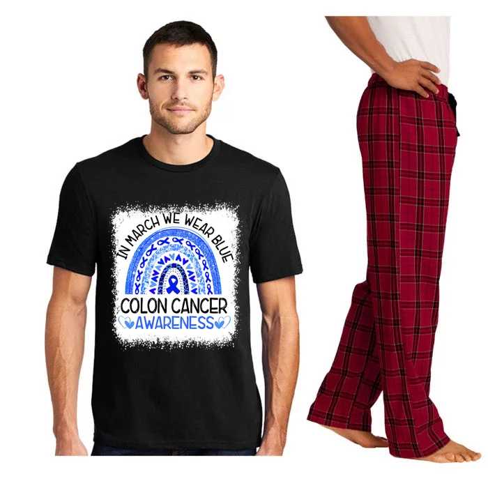 Rainbow In March We Wear Blue Colon Cancer Awareness Gift Pajama Set