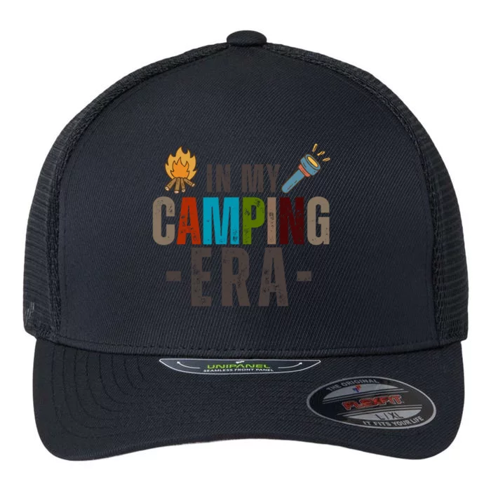 Retro In My Camping Era Funny Camping Adventure Mountain Gift Flexfit Unipanel Trucker Cap