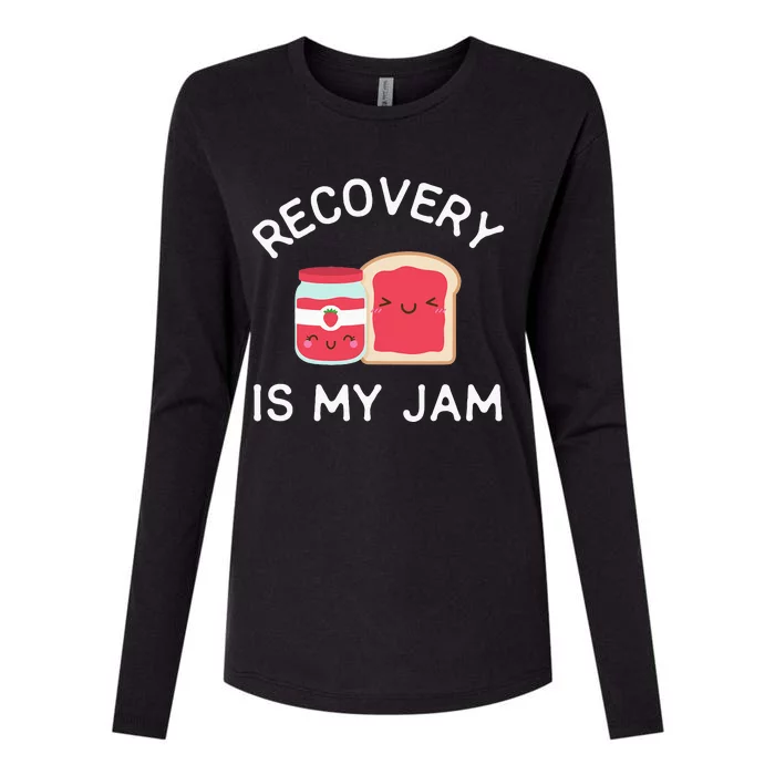 Recovery Is My Jam Funny Celebrate Clean And Sober Gifts Womens Cotton Relaxed Long Sleeve T-Shirt