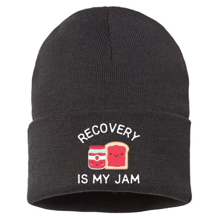 Recovery Is My Jam Funny Celebrate Clean And Sober Gifts Sustainable Knit Beanie