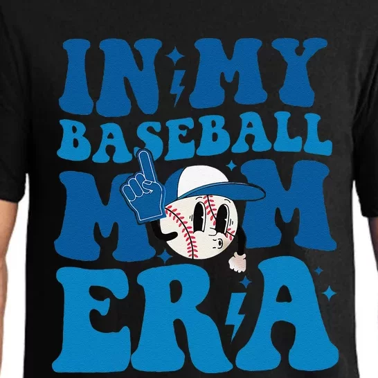 Retro In My Baseball Mom Era Smile Face Funny Mothers Day Pajama Set