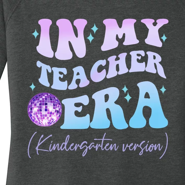 Retro In My Teacher Era Kindergarten Version Back To School Women's Perfect Tri Tunic Long Sleeve Shirt