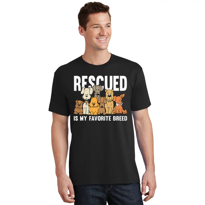 Rescued Is My Favorite Breed Puppy Lover Dog Rescue T-Shirt