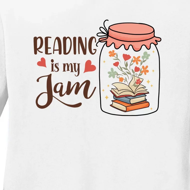 Readeing Is My Jam Gift For Reading Books Ladies Long Sleeve Shirt