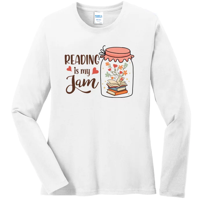 Readeing Is My Jam Gift For Reading Books Ladies Long Sleeve Shirt