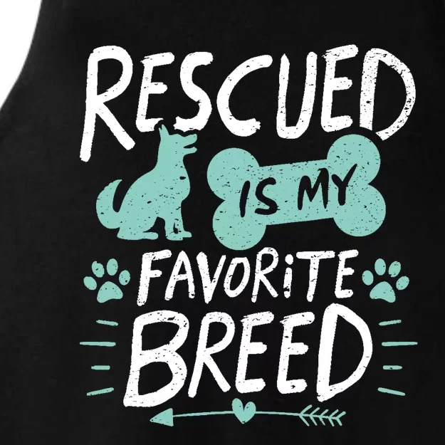 Rescued Is My Favorite Breed Dog Lover Gift Ladies Tri-Blend Wicking Tank