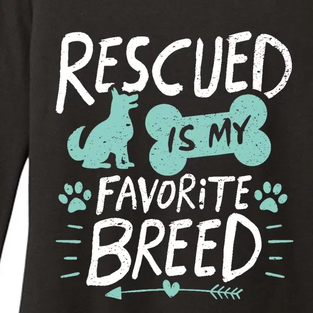 Rescued Is My Favorite Breed Dog Lover Gift Womens CVC Long Sleeve Shirt