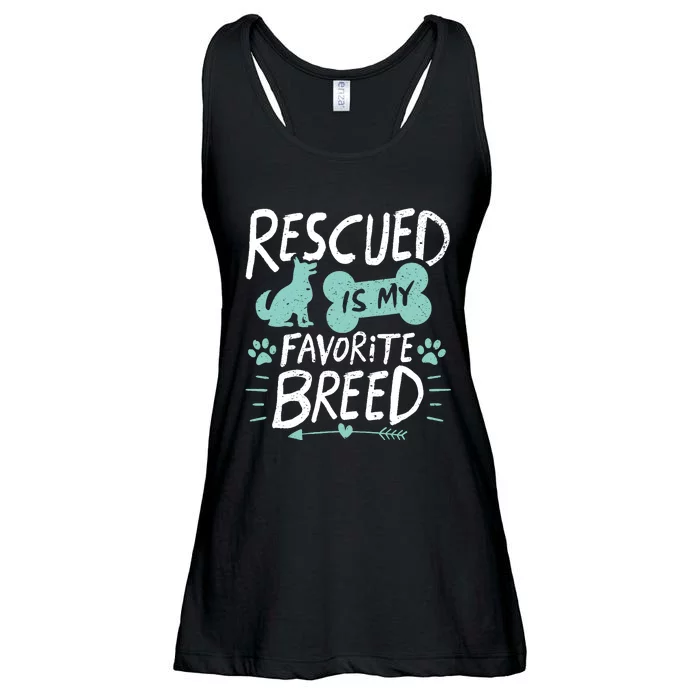 Rescued Is My Favorite Breed Dog Lover Gift Ladies Essential Flowy Tank