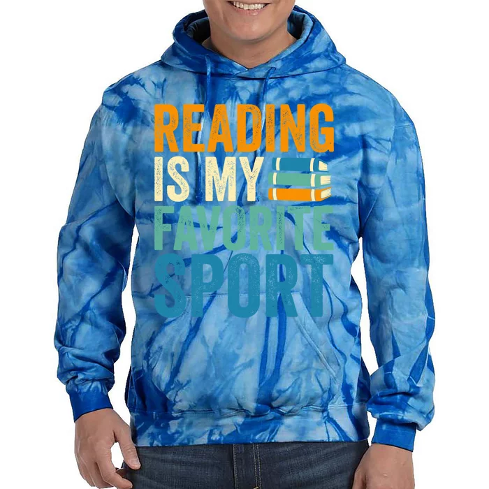 Reading Is My Favorite Sport Book Lovers Bookish Bookworm Cute Gift Tie Dye Hoodie