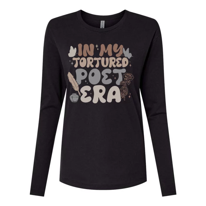 Retro In My Tortured Poet Era Womens Cotton Relaxed Long Sleeve T-Shirt