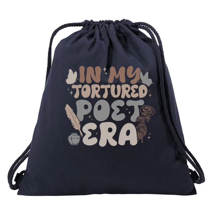 Retro In My Tortured Poet Era Drawstring Bag