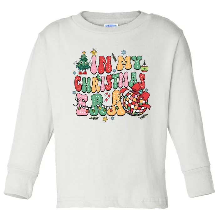 Retro In My Christmas Era Holiday Season Toddler Long Sleeve Shirt