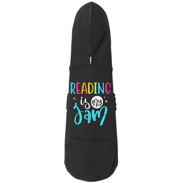 Reading is My Jam - Halloween Librarian Library Read Teacher Doggie 3-End Fleece Hoodie