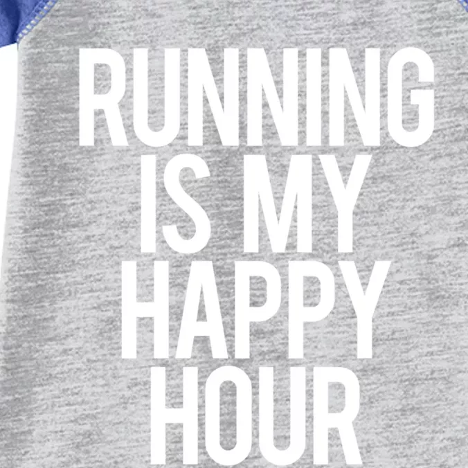 Running Is My Happy Hour Funny Workout Cardio Gym Motivation Gift Infant Baby Jersey Bodysuit