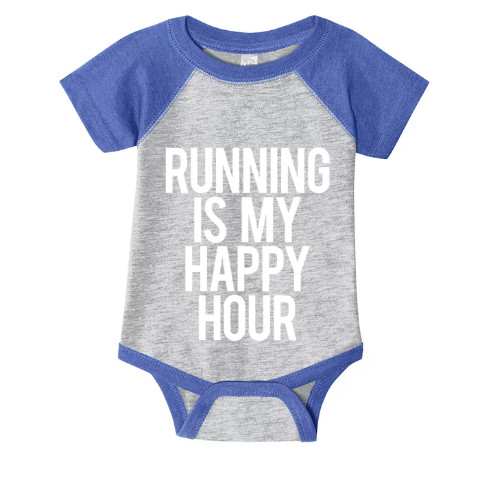 Running Is My Happy Hour Funny Workout Cardio Gym Motivation Gift Infant Baby Jersey Bodysuit