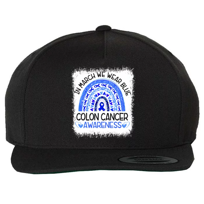 Rainbow In March We Wear Blue Colon Cancer Awareness Cool Gift Wool Snapback Cap