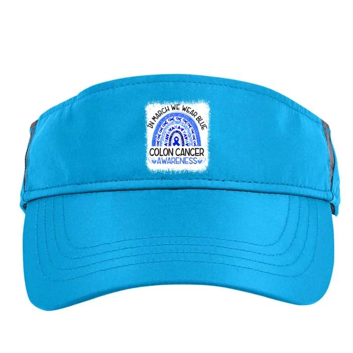 Rainbow In March We Wear Blue Colon Cancer Awareness Cool Gift Adult Drive Performance Visor