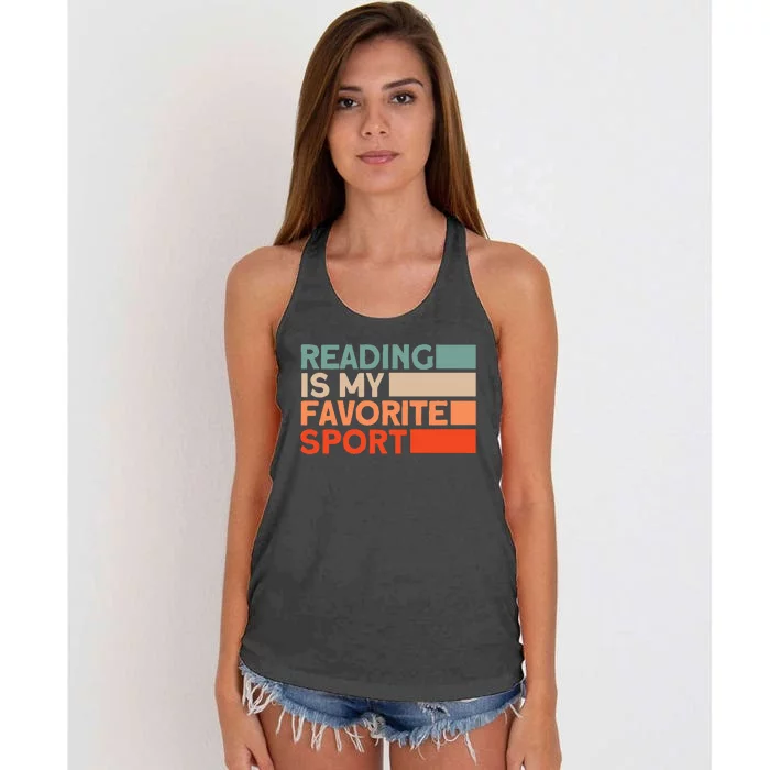 Reading Is My Favorite Sport Bookworm Women's Knotted Racerback Tank