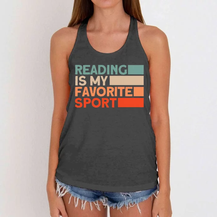 Reading Is My Favorite Sport Bookworm Women's Knotted Racerback Tank