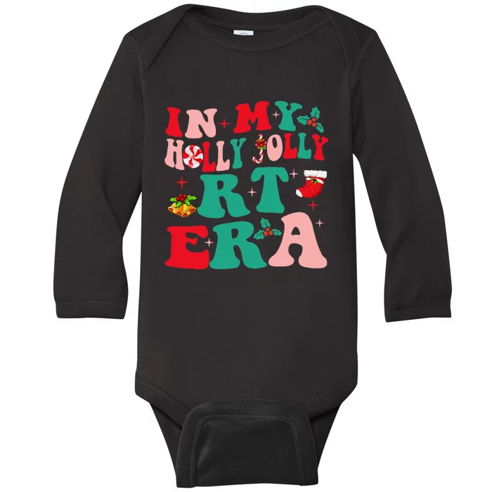 Retro In My HollyJolly RT Respiratory Therapy Era Christmas Baby Long Sleeve Bodysuit