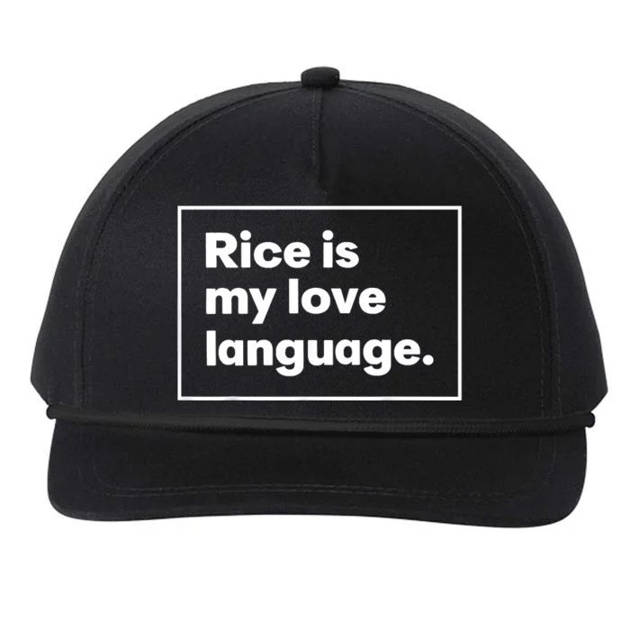 Rice Is My Love Language Funny Snapback Five-Panel Rope Hat