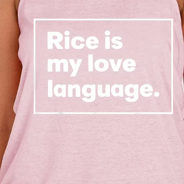 Rice Is My Love Language Funny Women's Knotted Racerback Tank