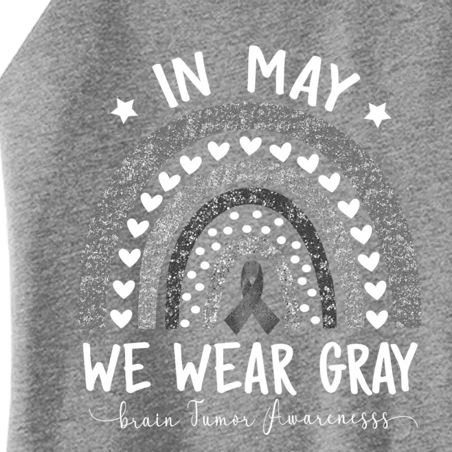 Rainbow In May We Wear Gray Brain Tumor Awareness Month Gift Women’s Perfect Tri Rocker Tank