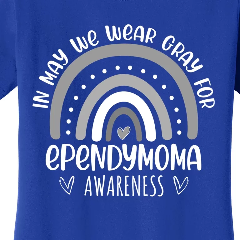 Rainbow In May We Wear Gray For Ependymoma Awareness Month Gift Women's T-Shirt