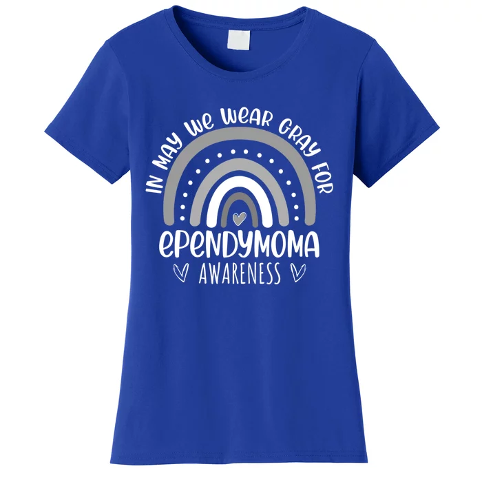 Rainbow In May We Wear Gray For Ependymoma Awareness Month Gift Women's T-Shirt