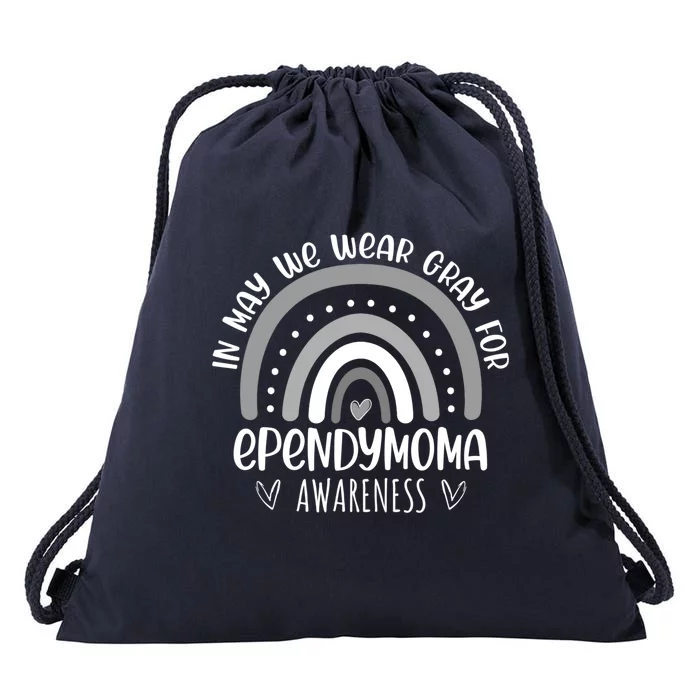 Rainbow In May We Wear Gray For Ependymoma Awareness Month Gift Drawstring Bag