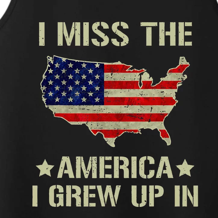 Retro I Miss The America I Grew Up In American Flag Performance Tank