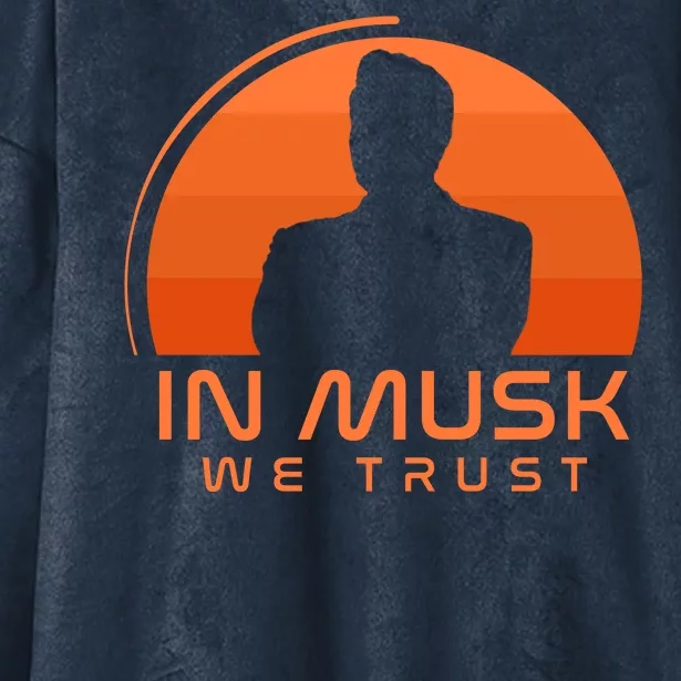 Retro In Musk We Trust Hooded Wearable Blanket