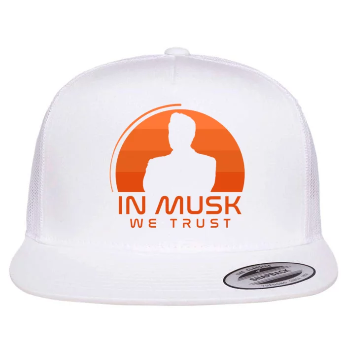 Retro In Musk We Trust Flat Bill Trucker Hat