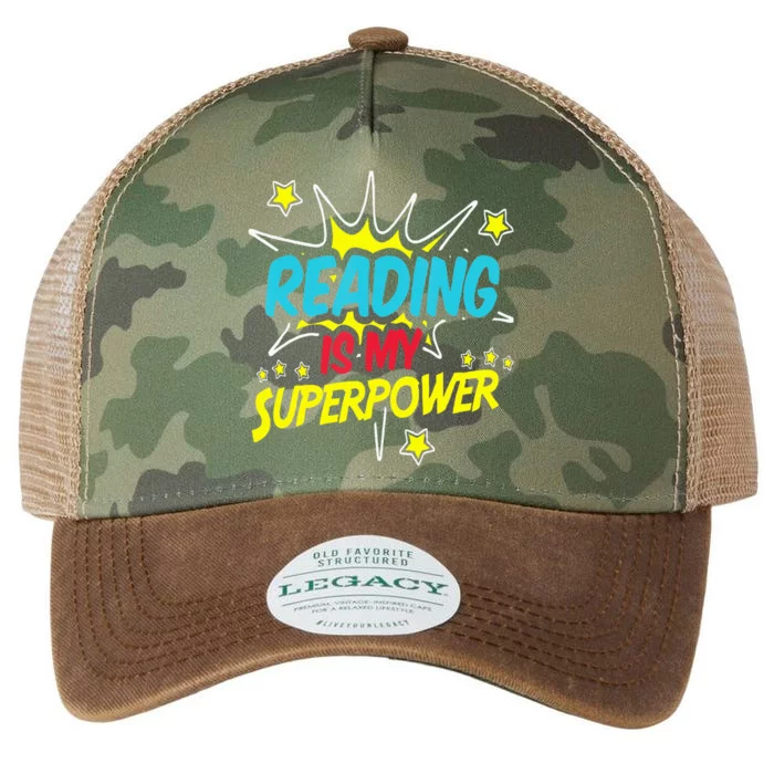 Reading Is My Superpower Funny Book Nerds & Geeks Gift Legacy Tie Dye Trucker Hat