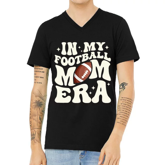 Retro In My Football Mom Era Football Mama V-Neck T-Shirt