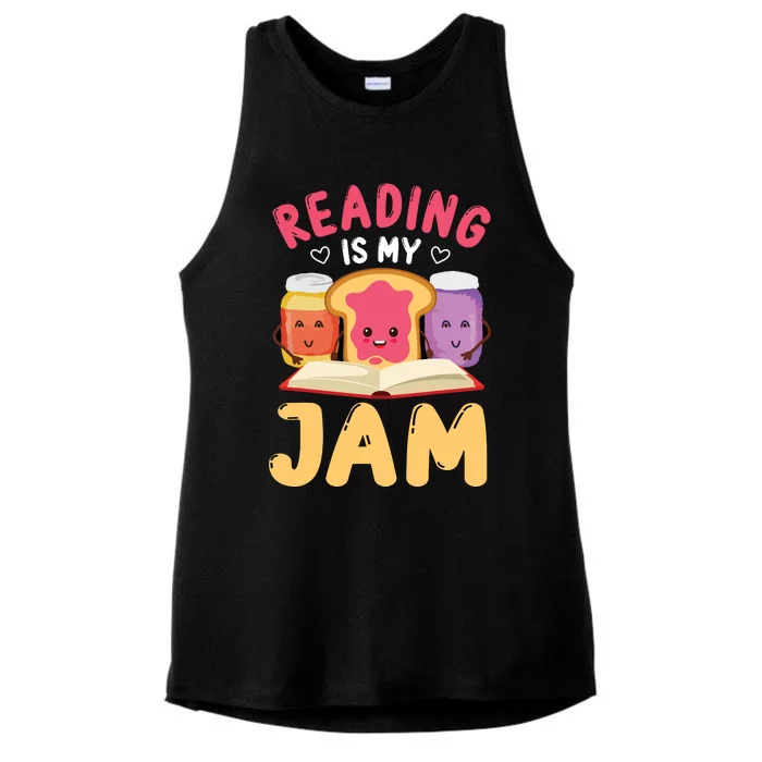 Reading Is My Jam Funny I Love To Read Books Gift Ladies Tri-Blend Wicking Tank