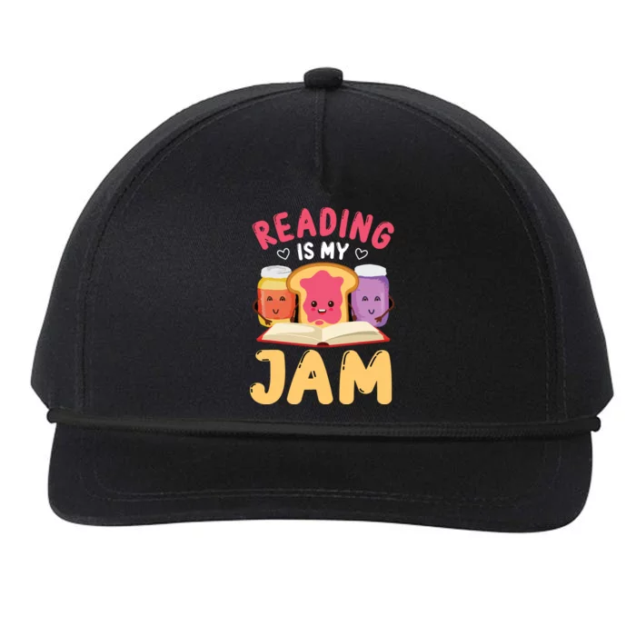 Reading Is My Jam Funny I Love To Read Books Gift Snapback Five-Panel Rope Hat