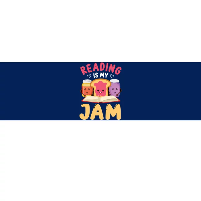 Reading Is My Jam Funny I Love To Read Books Gift Bumper Sticker